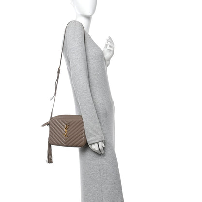 Calfskin Matelasse Monogram Lou Camera Bag Dark Beige
