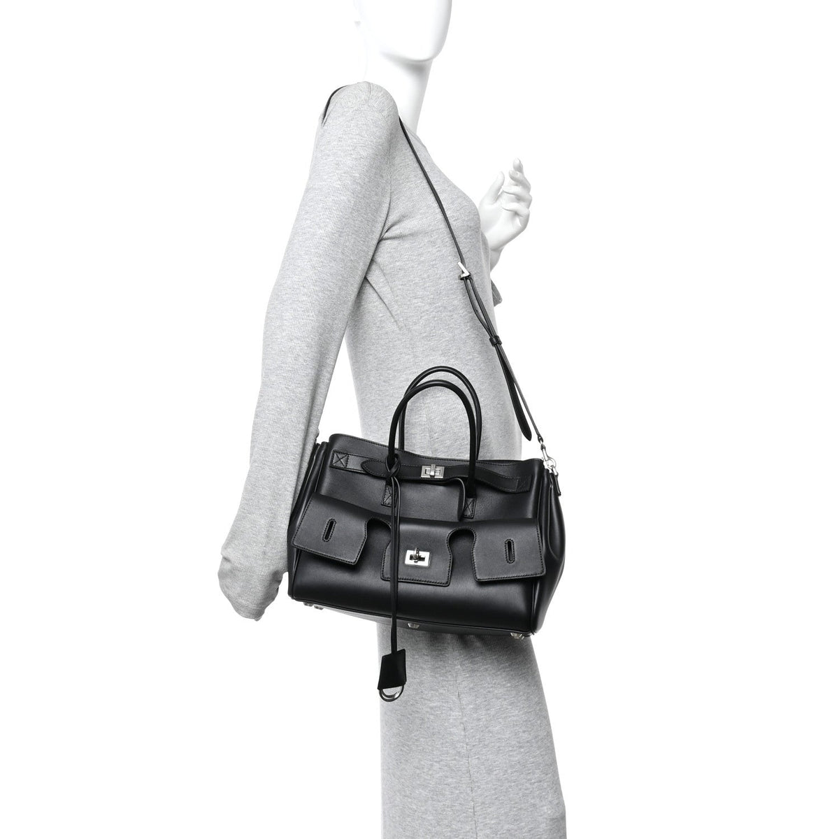 Smooth Calfskin Small Bel Air Carry All Bag Black