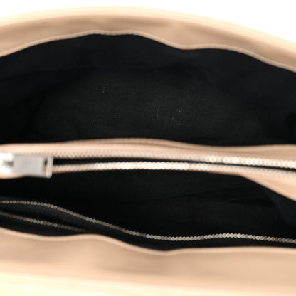 Calfskin Y Quilted Monogram Medium Loulou Chain Satchel Nude Powder