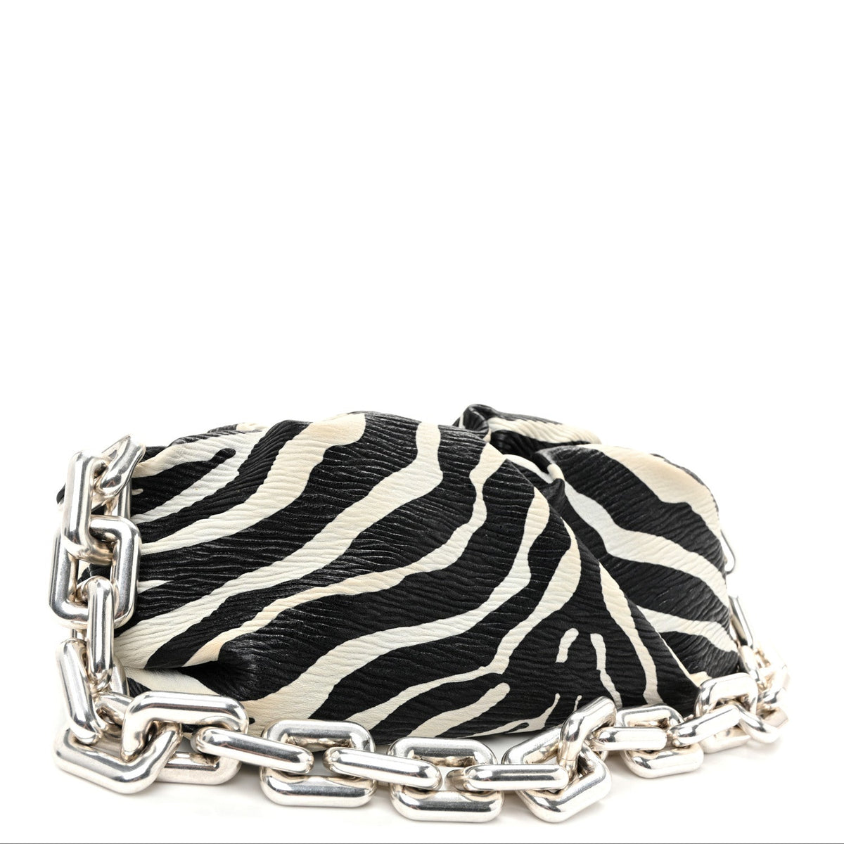 Nappa Zebra Print The Pouch Chain White Black