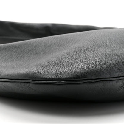 Grained Calfskin Medium Everyday Shoulder Bag Bottle Green