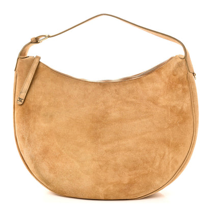 Suede Calfskin Large Lulu Shoulder Bag Beige