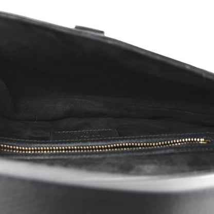 Grained Calfskin Saddle Bag Black