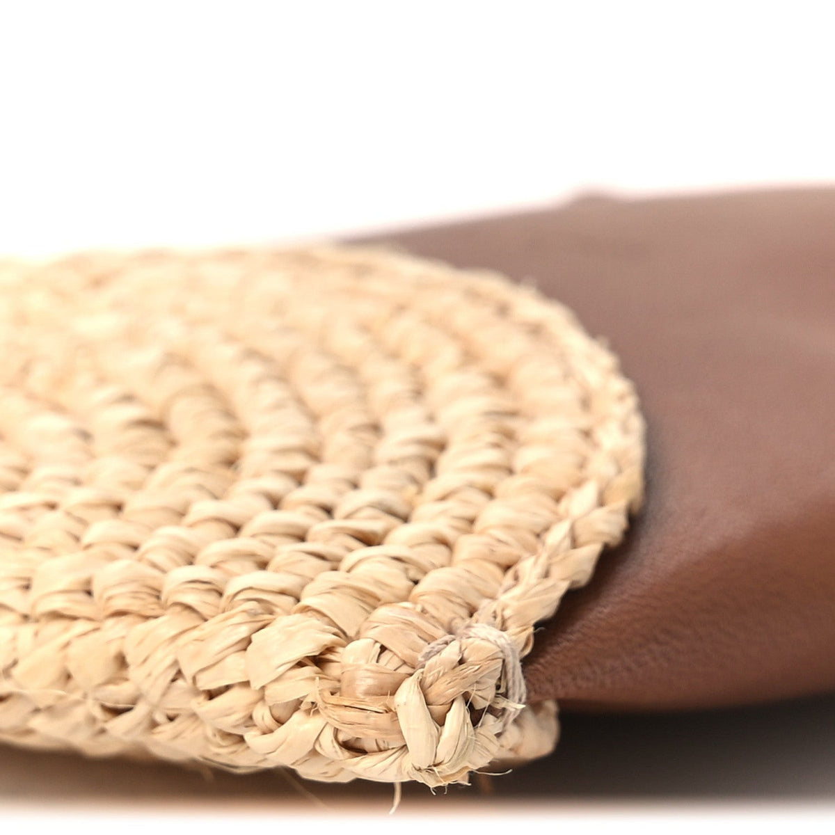 Raffia Cassandre Mini Pochon Crossbody Bag Brick Natural