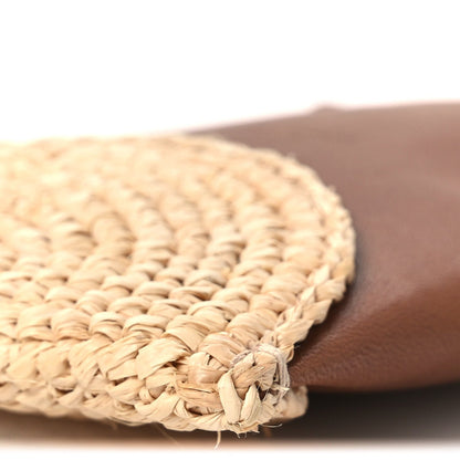 Raffia Cassandre Mini Pochon Crossbody Bag Brick Natural