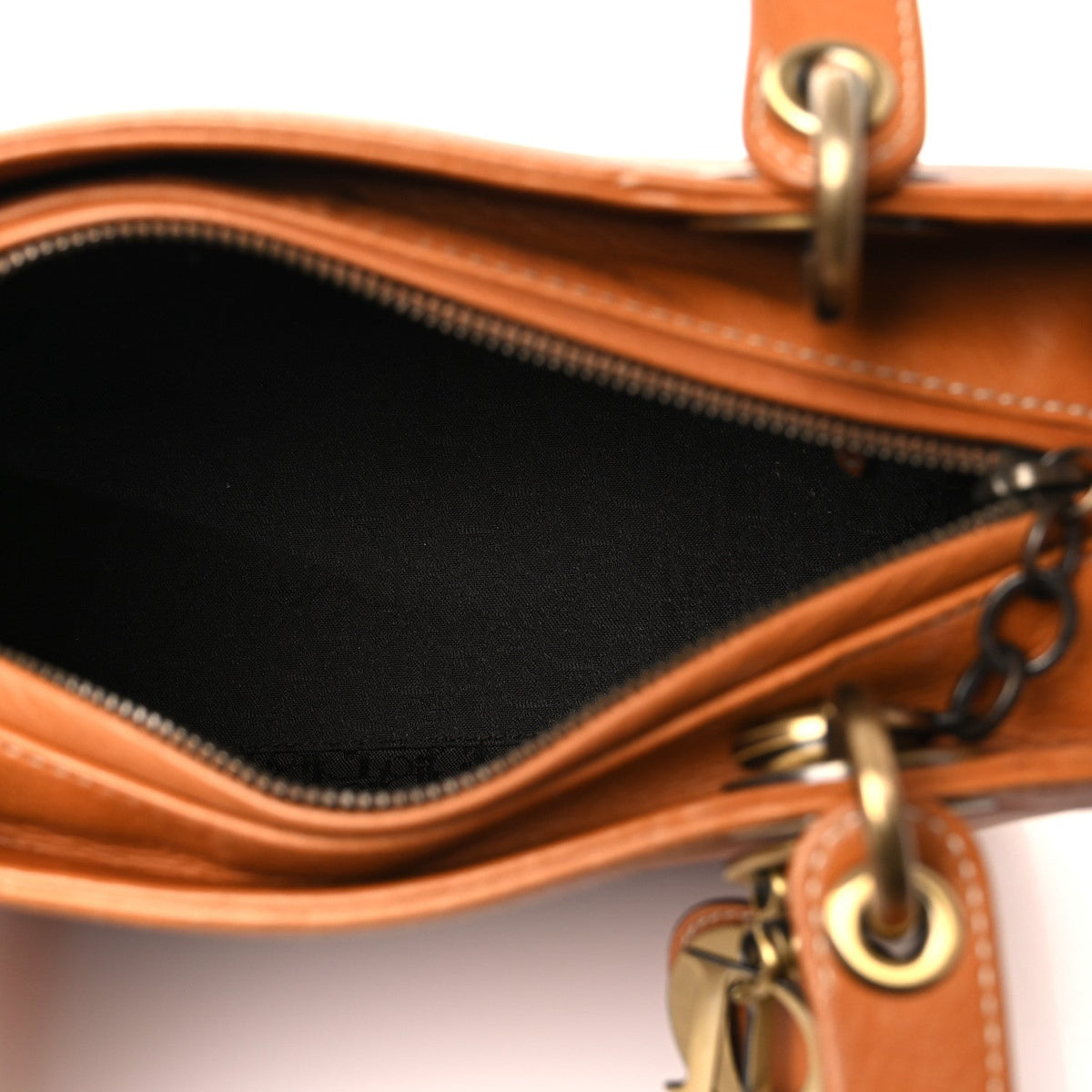 Grained Calfskin Medium Lady Dior Brown