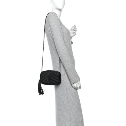 Grain De Poudre Matelasse Monochrome Monogram Mini Lou Camera Bag Black