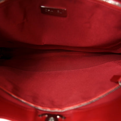 Shiny Aged Calfskin Quilted Large 31 Shopping Bag Red