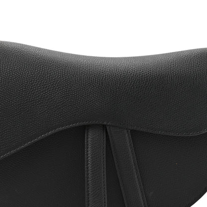 Grained Calfskin Saddle Bag Black
