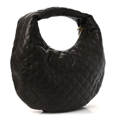 Lambskin Quilted Maxi Icare Shopping Hobo Light Musk