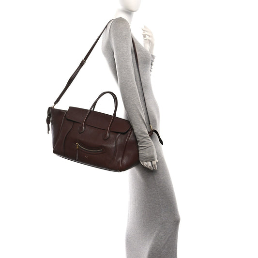 Supple Shiny Lambskin Medium Smiling New Luggage Brick