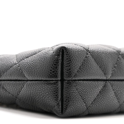 Caviar Quilted Classic Clutch Tote With Chain Black