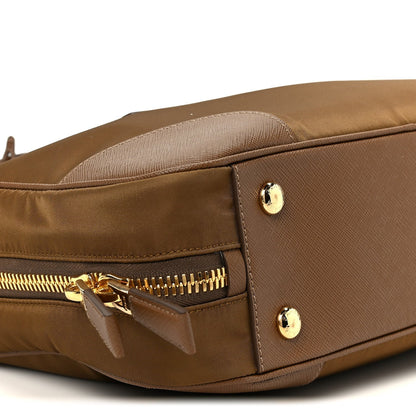 Re-Nylon Saffiano Medium Re-Edition 1978 Two Handle Bag Sughero