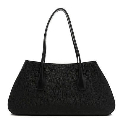 Grained Calfskin Alger Shoulder Bag Black