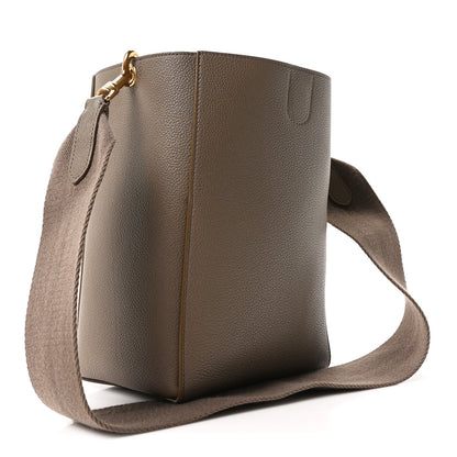 Soft Grained Calfskin Small Sangle Bucket Bag Taupe