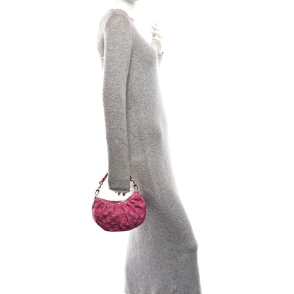 Monogram Denim Pochette Valley Fuchsia