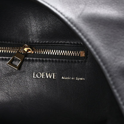 Calfskin XL Squeeze Cord Bag Black