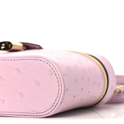 Ostrich Vanity Chain Pouch Pink