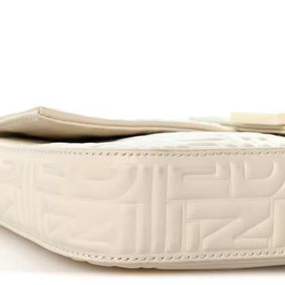 Nappa Logo Embossed Baguette White