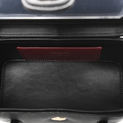 Shiny Caviar Preppy Coco Long Vanity With Strap Black
