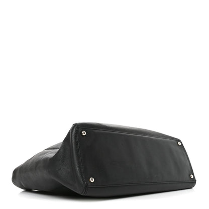 Calfskin Cerf Executive Shopper Tote Black