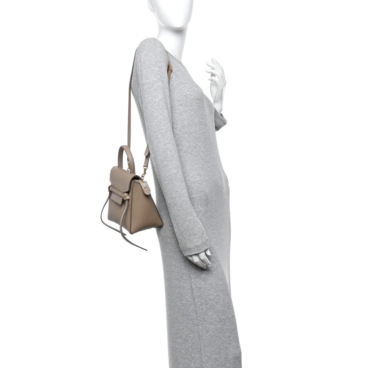 Grained Calfskin Nano Belt Bag Light Taupe