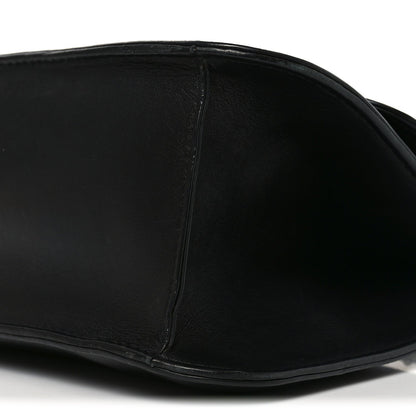Vitello Large Glam Lock Rockstud Flap Black