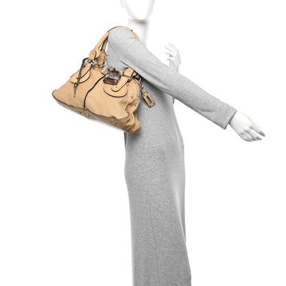 Calfskin Medium Paddington Satchel Taupe