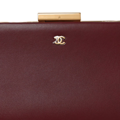 Lambskin Large Clutch Burgundy