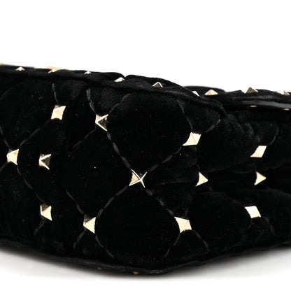 Velvet Small Rockstud Spike Shoulder Bag Black
