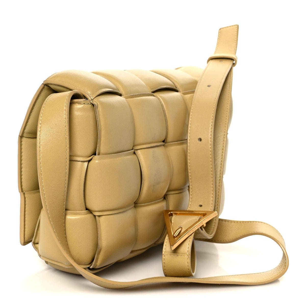 Nappa Maxi Intreccio Padded Cassette Crossbody Bag Tapioca