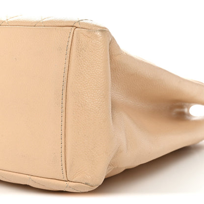 Caviar Quilted Grand Shopping Tote GST Beige