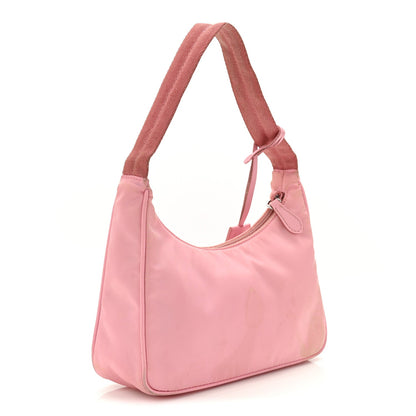 Tessuto Nylon Saffiano Mini Re-Edition 2000 Bag Rosa