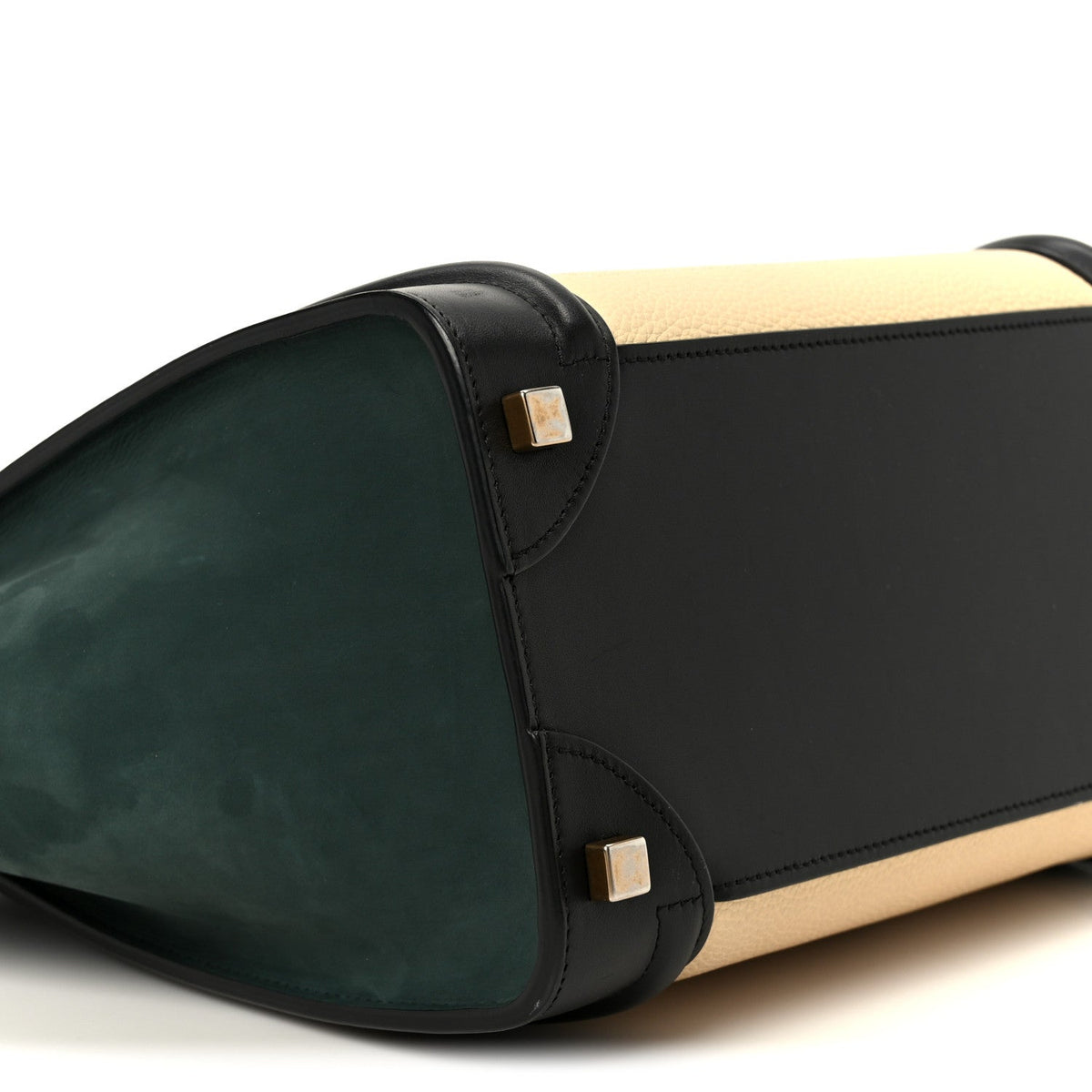 Baby Grained Calfskin Nubuck Micro Tri-Color Luggage Teal