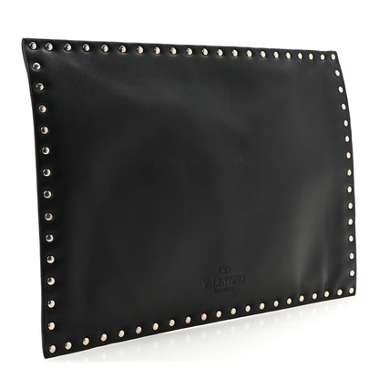 Vitello Untitled Rockstud Envelope Clutch Black