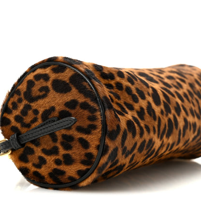 Nappa Calf Hair Leopard Printed Pouch Miele