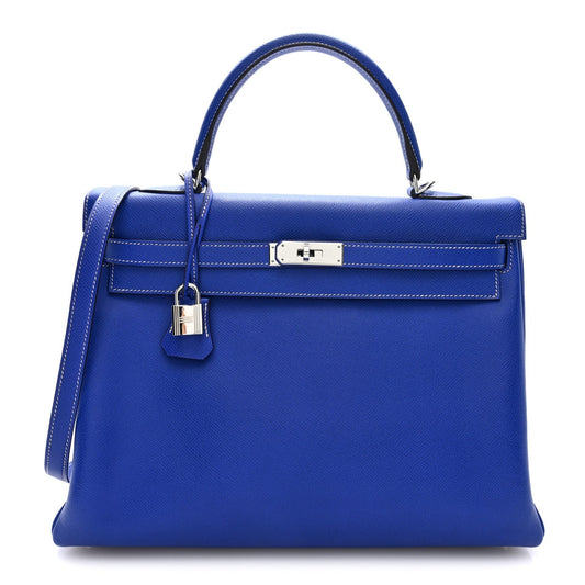Epsom Kelly Sellier 35 Bleu Electrique