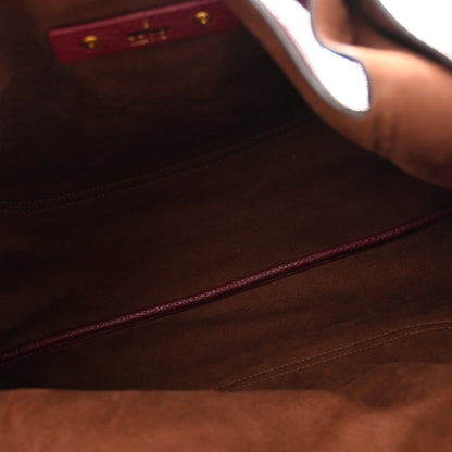 Grained Calfskin Softbit Maxi Shoulder Bag Rosso Ancora