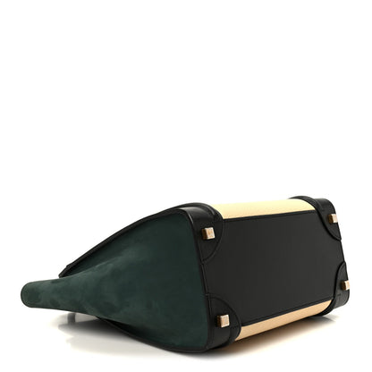 Baby Grained Calfskin Nubuck Micro Tri-Color Luggage Teal
