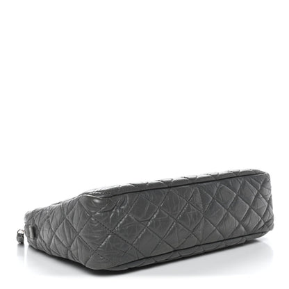 Aged Calfskin Quilted Large Reissue Camera Case Grey