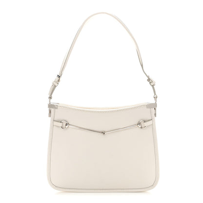 Calfskin Horsebit Slim Shoulder Bag White