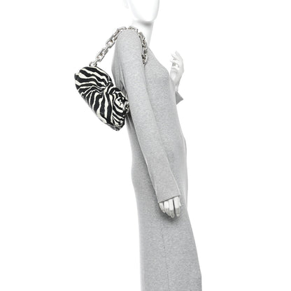 Nappa Zebra Print The Pouch Chain White Black