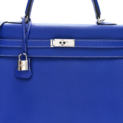 Epsom Kelly Sellier 35 Bleu Electrique