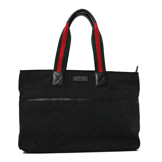 Monogram Web Large Diaper Tote Black