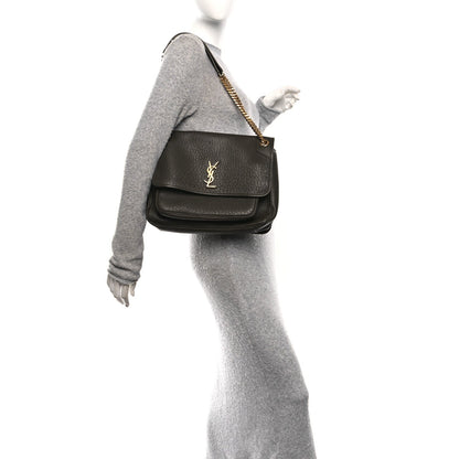 Grained Lambskin Monogram Large Niki Chain Satchel Light Musk
