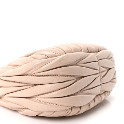 Nappa Matelasse Mini Wander Hobo Cipria