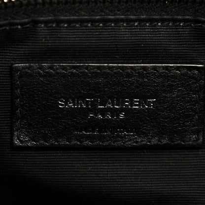 Lambskin Quilted Medium Loulou Puffer Monogram Chain Satchel Black