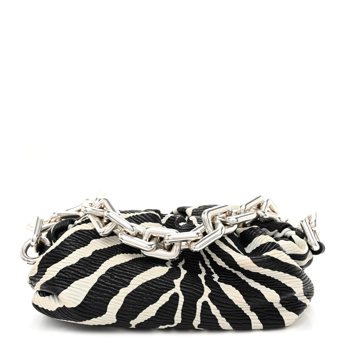 Nappa Zebra Print The Pouch Chain White Black