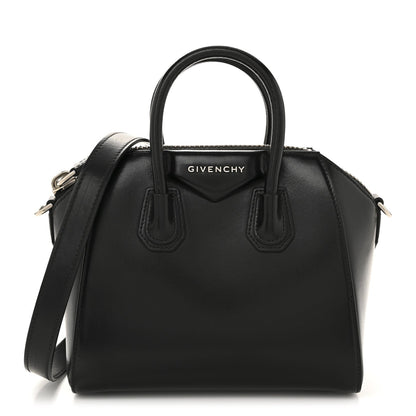 Shiny Lord Calfskin Mini Antigona Black