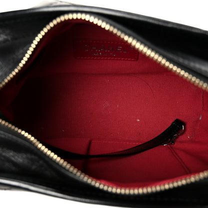 Aged Calfskin Quilted Small Gabrielle Hobo Black